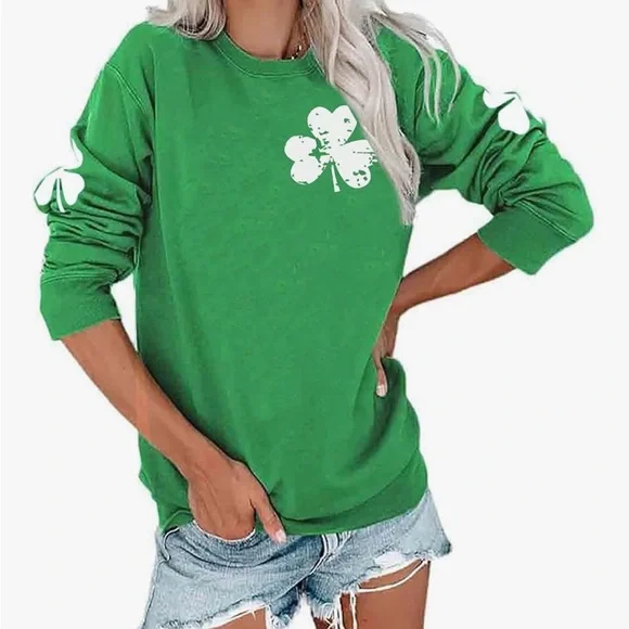 NWT Green Shamrock Sweatshirt - Picture 3 of 6